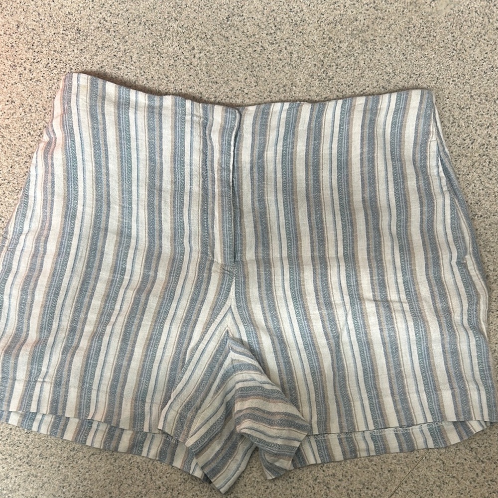 Rachel Zoe High Waist Blue and White Striped Shorts
